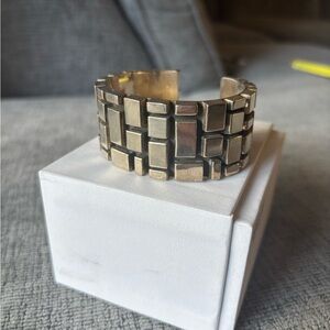 Chunky Silver Geometric Bracelet